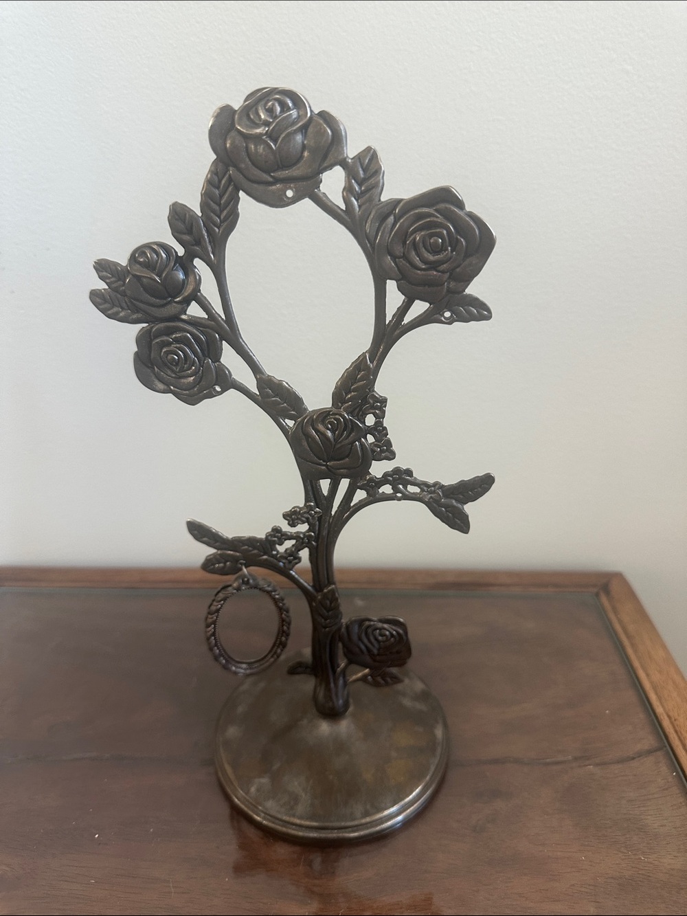 Vintage Godinger Silver-Plated Rose Jewelry Stand & Photo Tree